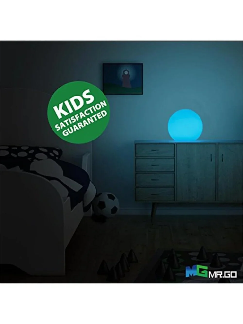 6inch RGB Color-Changing LED Globe Orb Light w/Remote,Mood Lamp Kids Night Light
